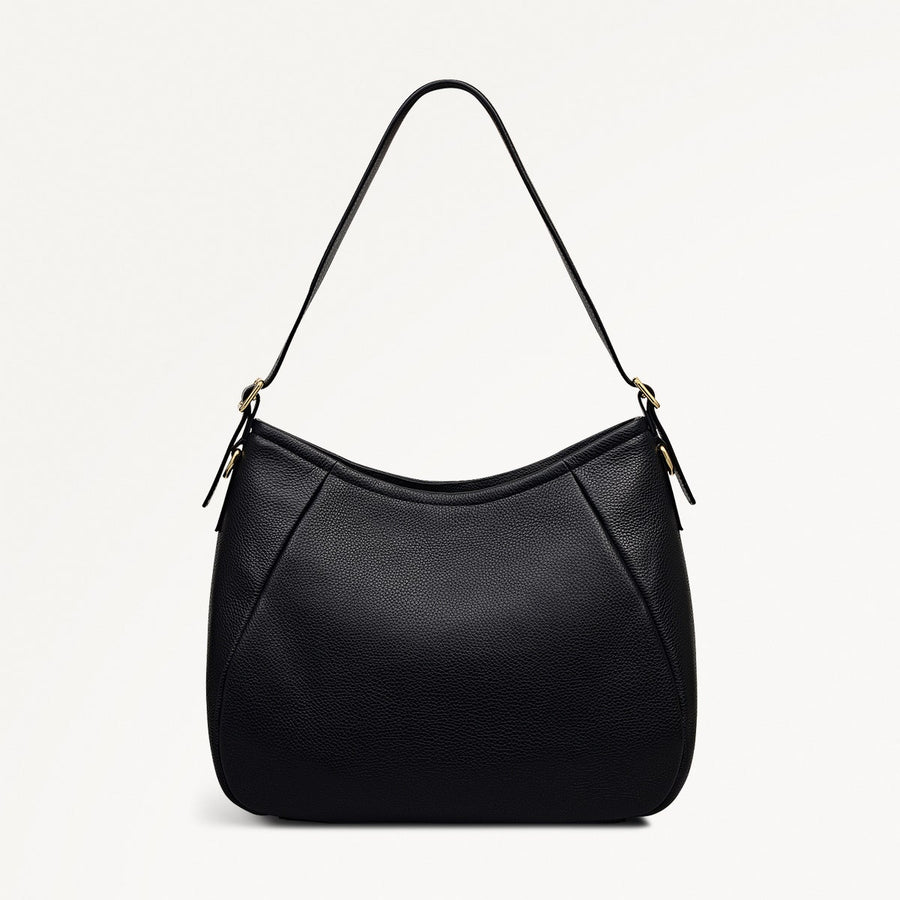 Eastney Street Leather Medium Ziptop Shoulder Bag in Black - 111922