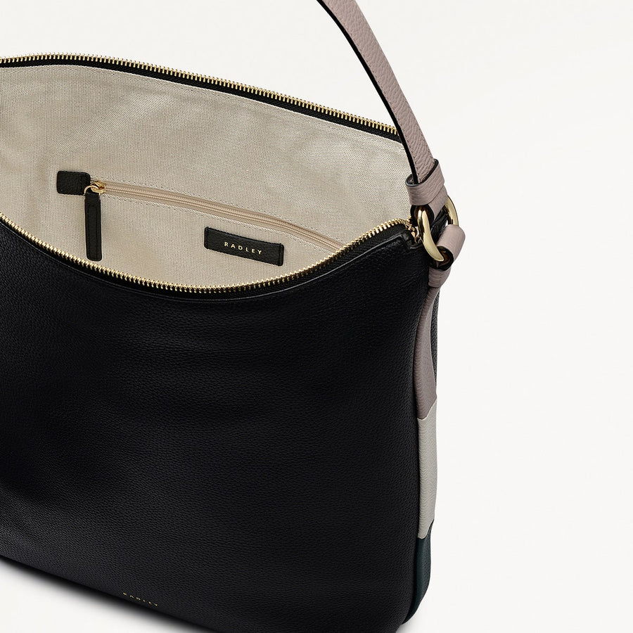 Waterloo Way Medium Ziptop Shoulder Bag in Black - 111925