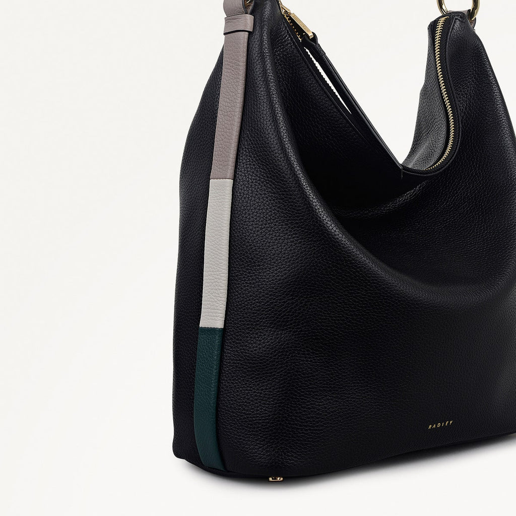 Waterloo Way Medium Ziptop Shoulder Bag in Black - 111925