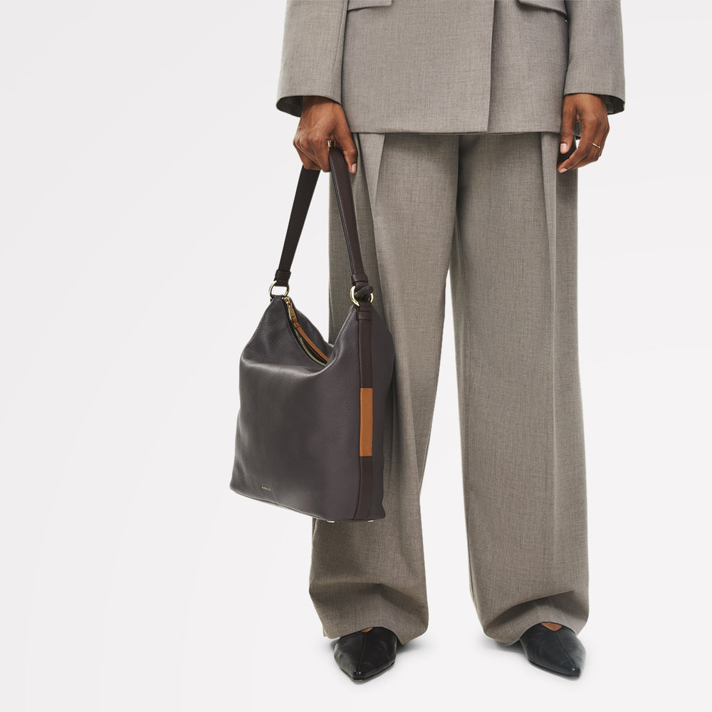 Waterloo Way Medium Ziptop Shoulder Bag in Thunder - 111926