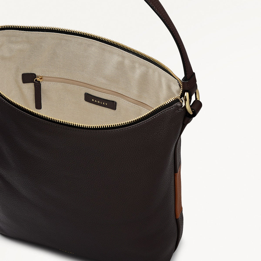 Waterloo Way Medium Ziptop Shoulder Bag in Thunder - 111926