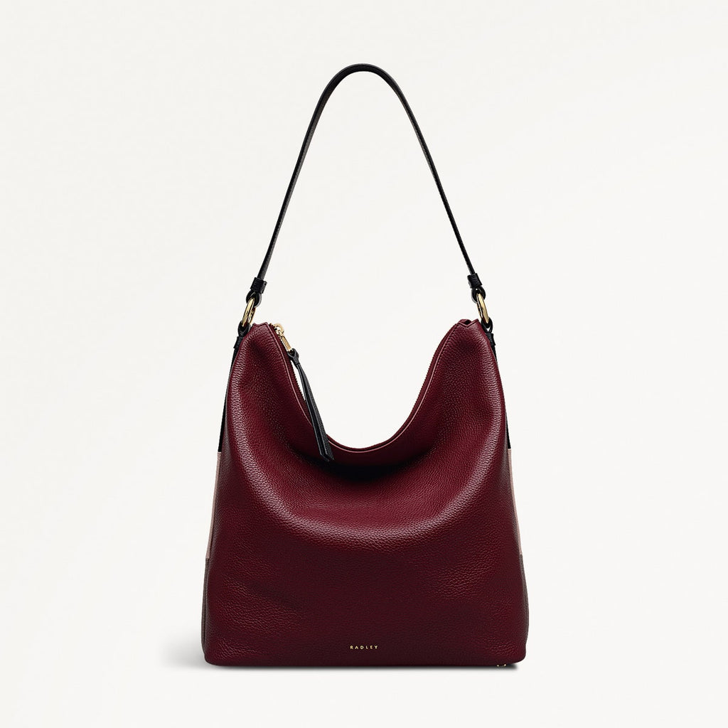 Waterloo Way Leather Medium Ziptop Shoulder Bag in Merlot - 111927