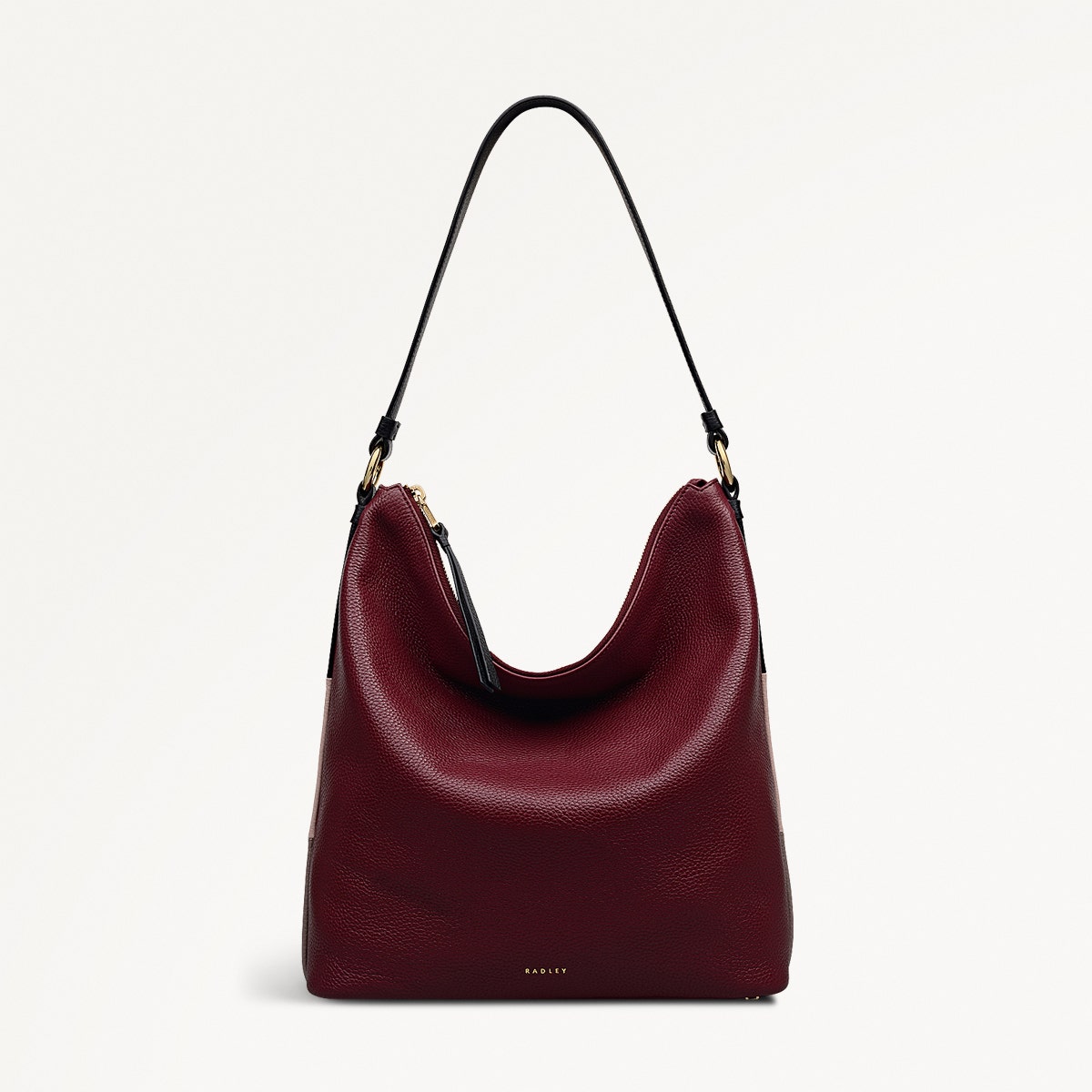 Waterloo Way Leather Medium Ziptop Shoulder Bag in Merlot - 111927
