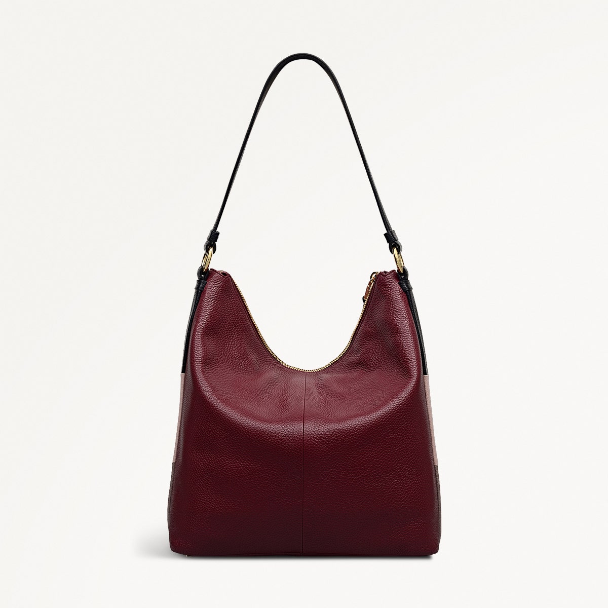Waterloo Way Leather Medium Ziptop Shoulder Bag in Merlot - 111927