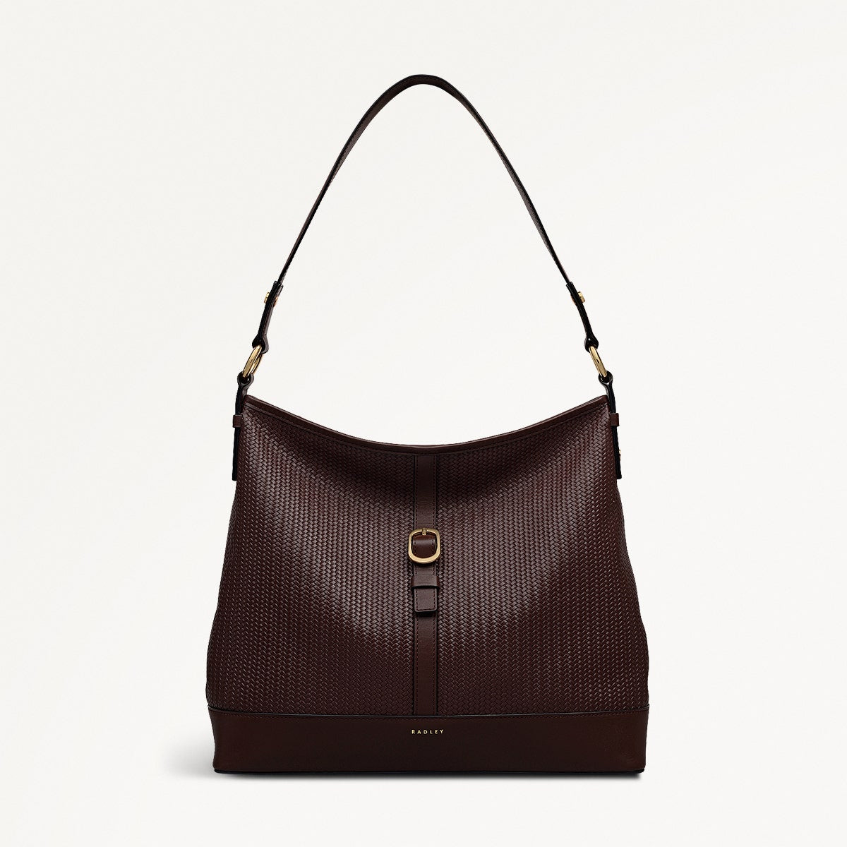 Ebury Leather Medium Ziptop Shoulder Bag in Mahogany - 111930