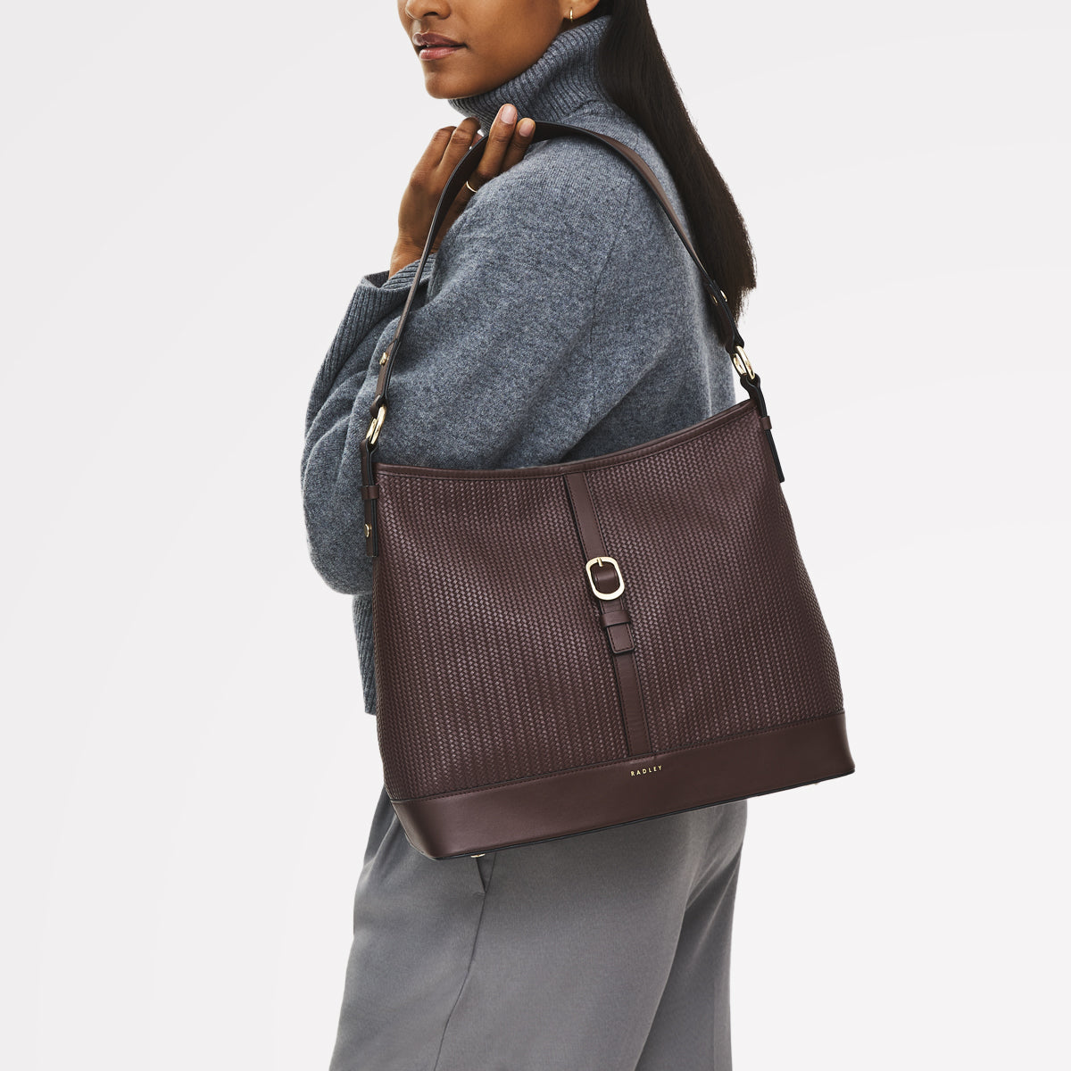 Mahogany Medium Ziptop Shoulder | Ebury AW25 | Radley London