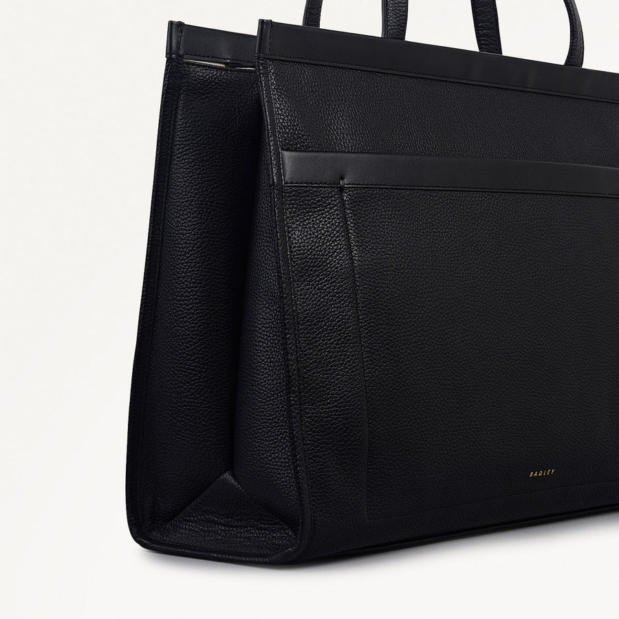 Alba Place Leather Large Ziptop Workbag Bag in Black - 111931