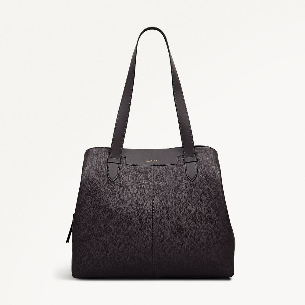 Piccardy Hill 2.0 Leather Medium Ziptop Shoulder Bag in Thunder - 111933