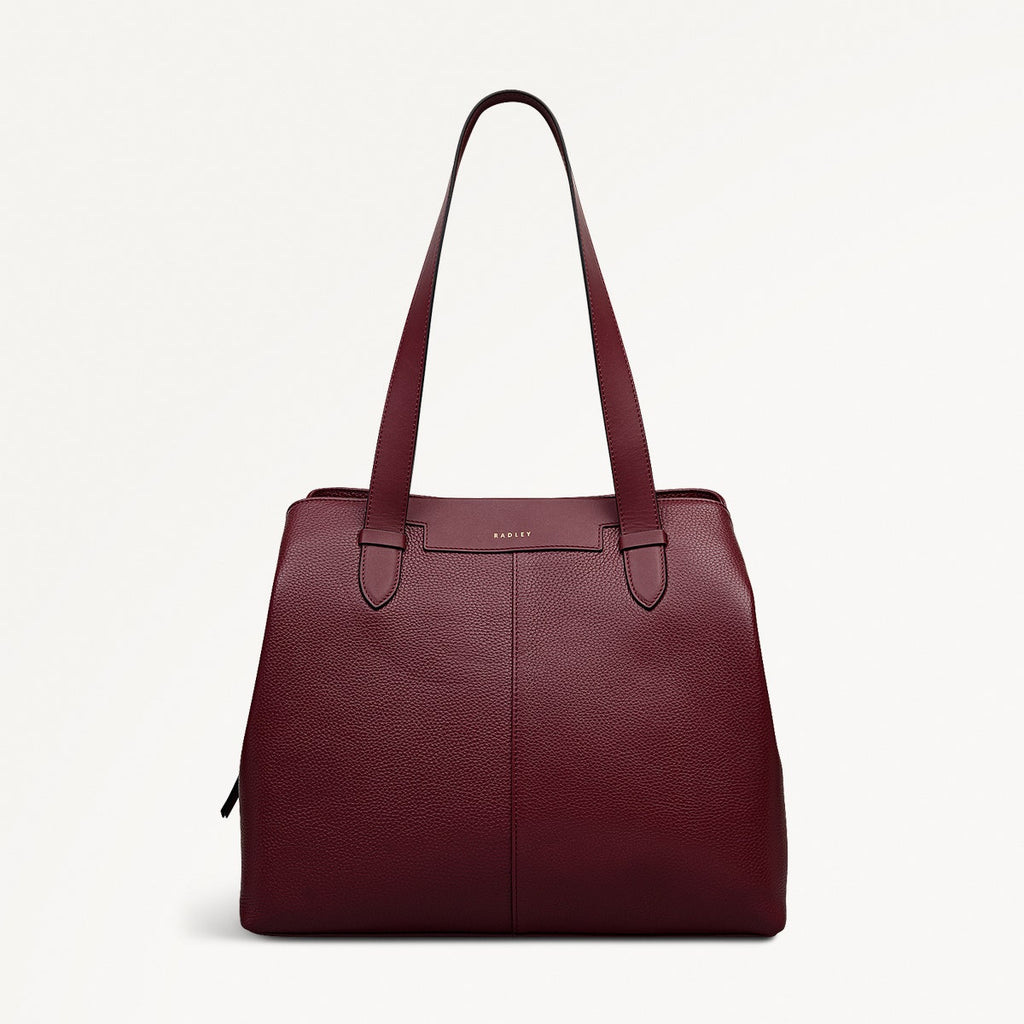 Piccardy Hill 2.0 Leather Medium Ziptop Shoulder Bag in Merlot - 111935
