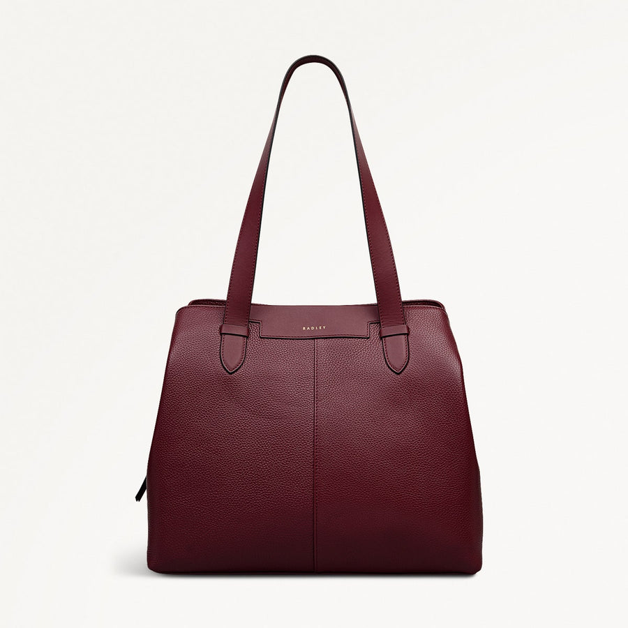 Piccardy Hill 2.0 Leather Medium Ziptop Shoulder Bag in Merlot - 111935