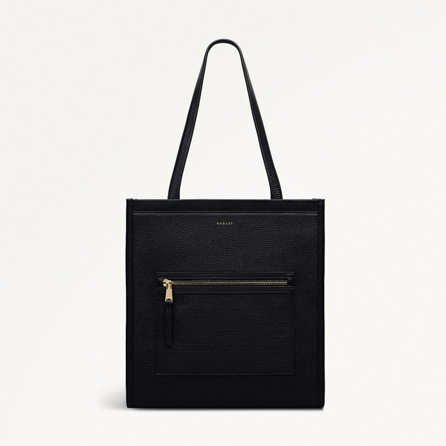 Alba Place Logo Medium Ziptop Tote Bag in Black - 111936