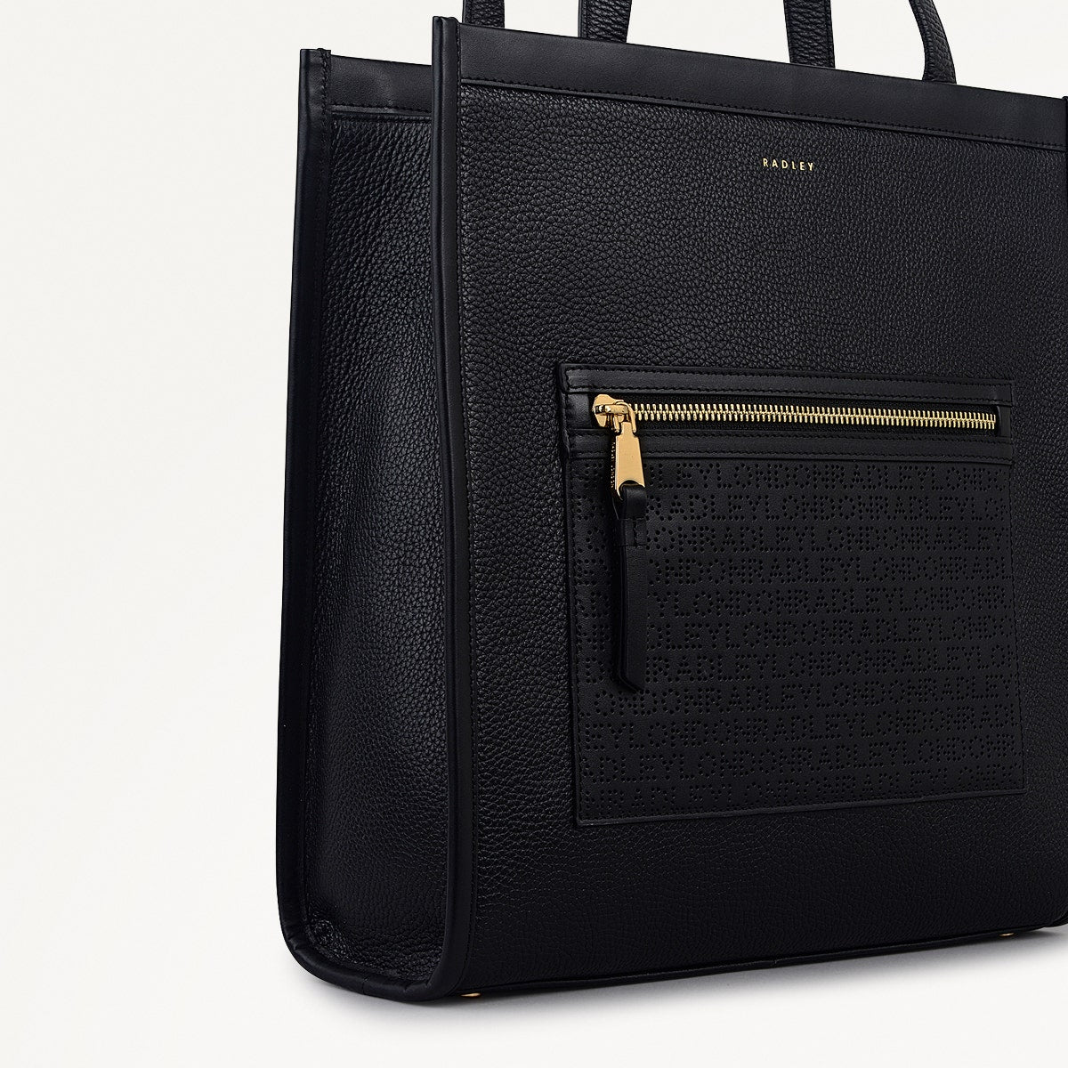 Alba Place Logo Medium Ziptop Tote Bag in Black - 111936