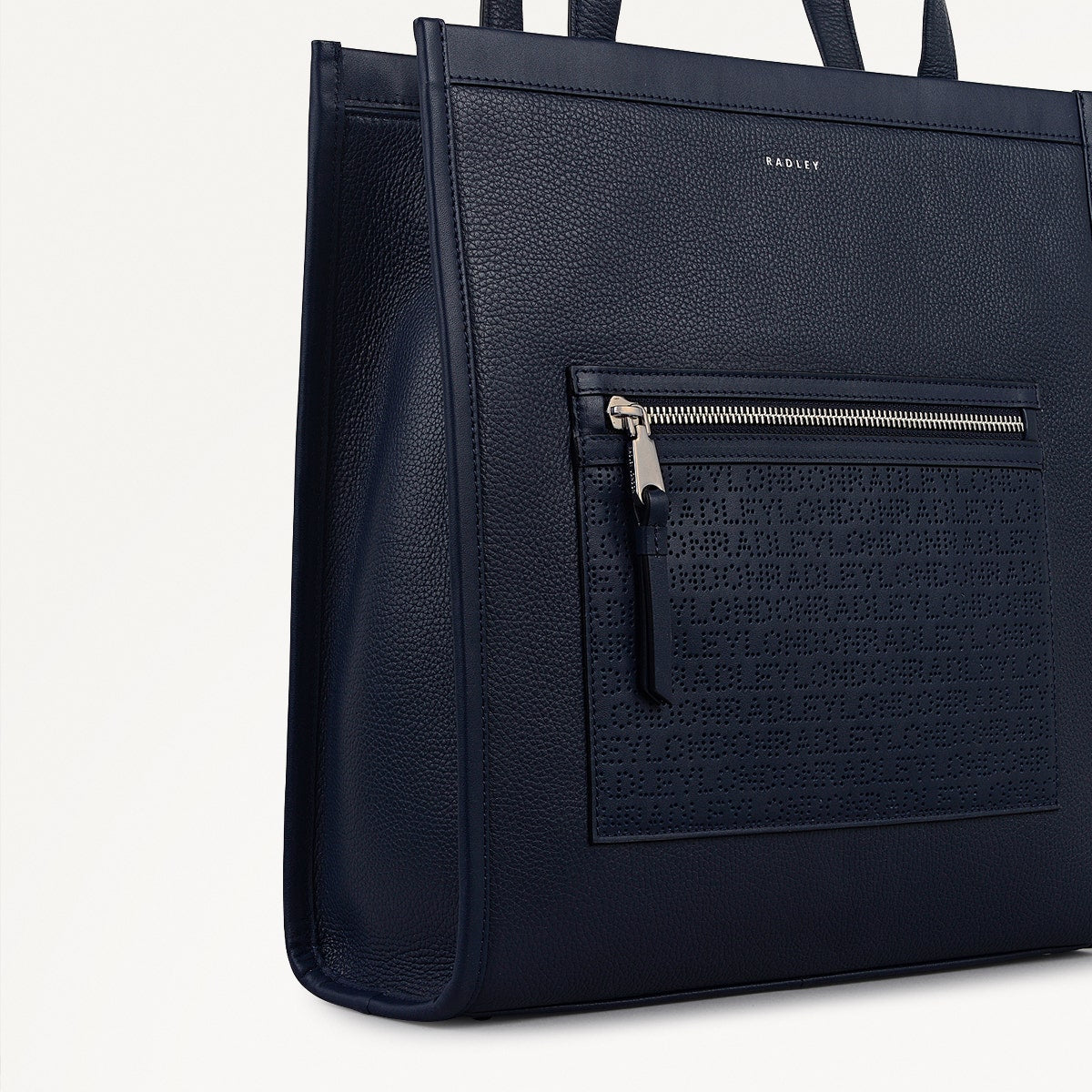 Alba Place Logo Medium Ziptop Tote Bag in Ink - 111937