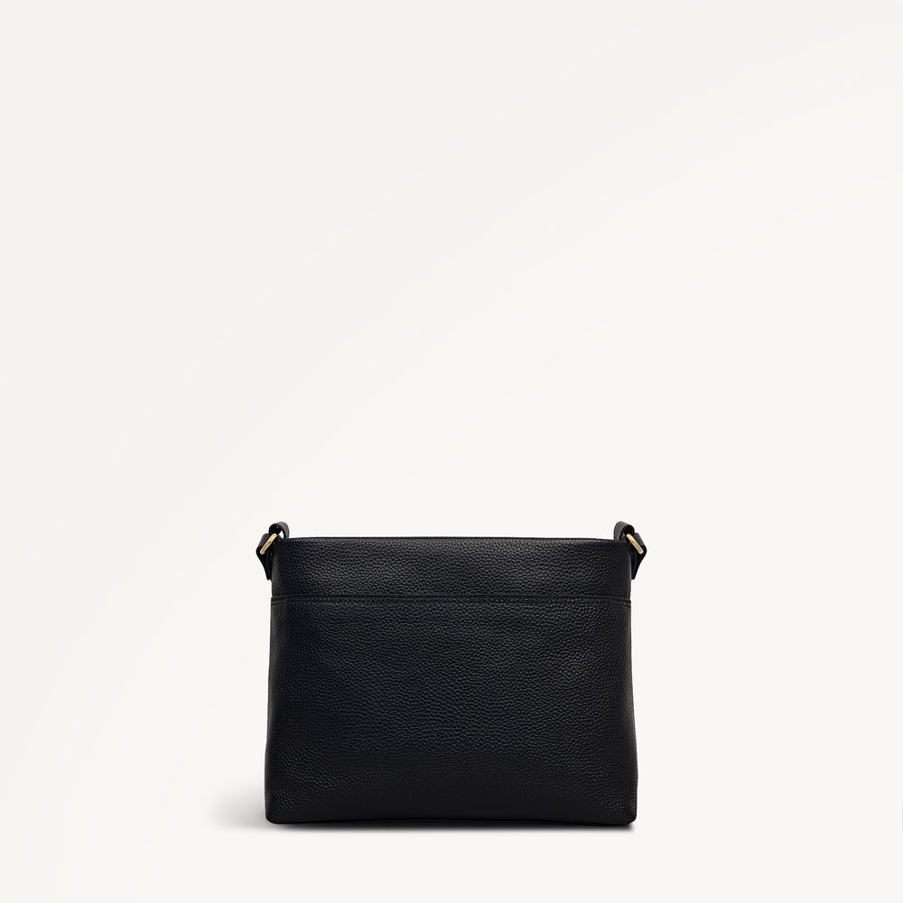 Pickwick Leather Small Ziptop Cross Body Bag in Black - 111939