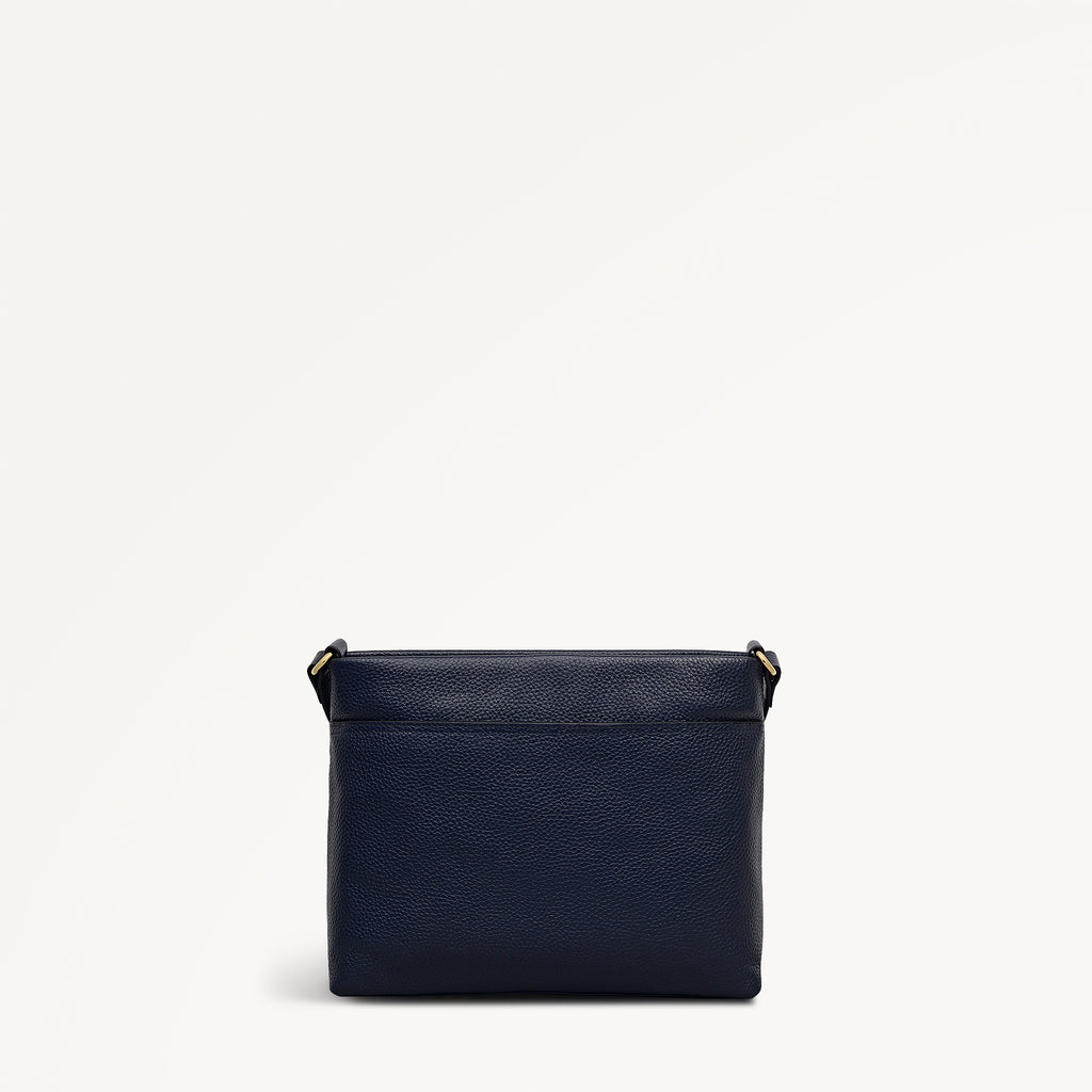 Pickwick Leather Small Ziptop Cross Body Bag in Ink - 111940