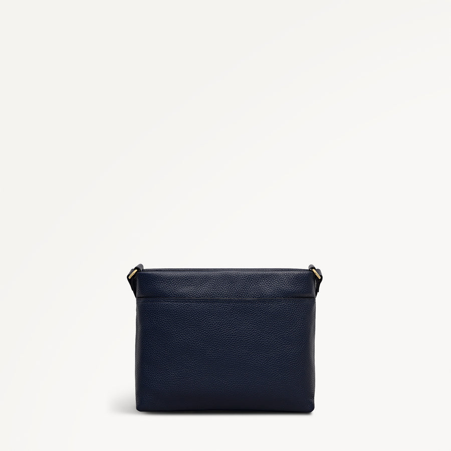 Pickwick Leather Small Ziptop Cross Body Bag in Ink - 111940