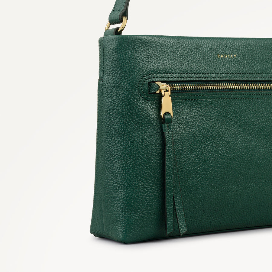 Pickwick Leather Small Ziptop Cross Body Bag in Cedar - 111941