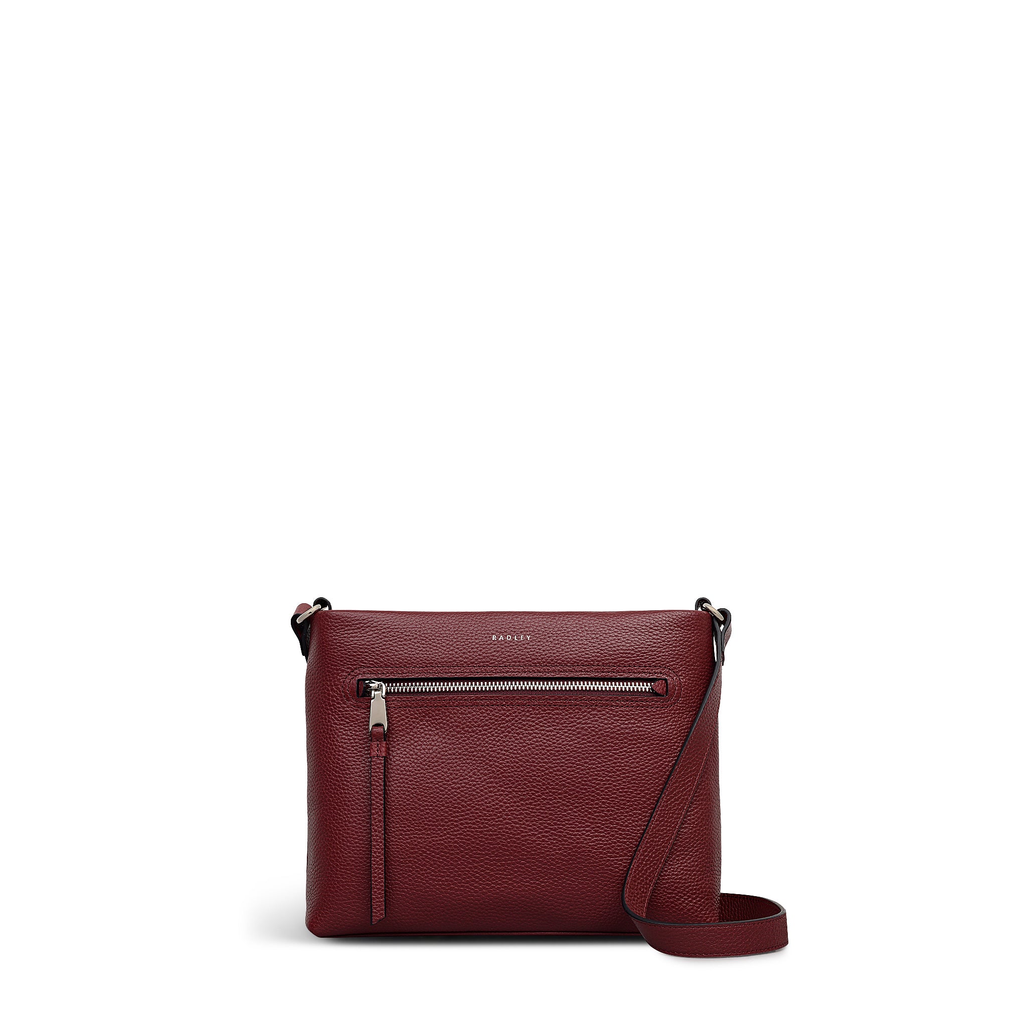Pickwick Leather Small Ziptop Cross Body Bag in Merlot - 111942