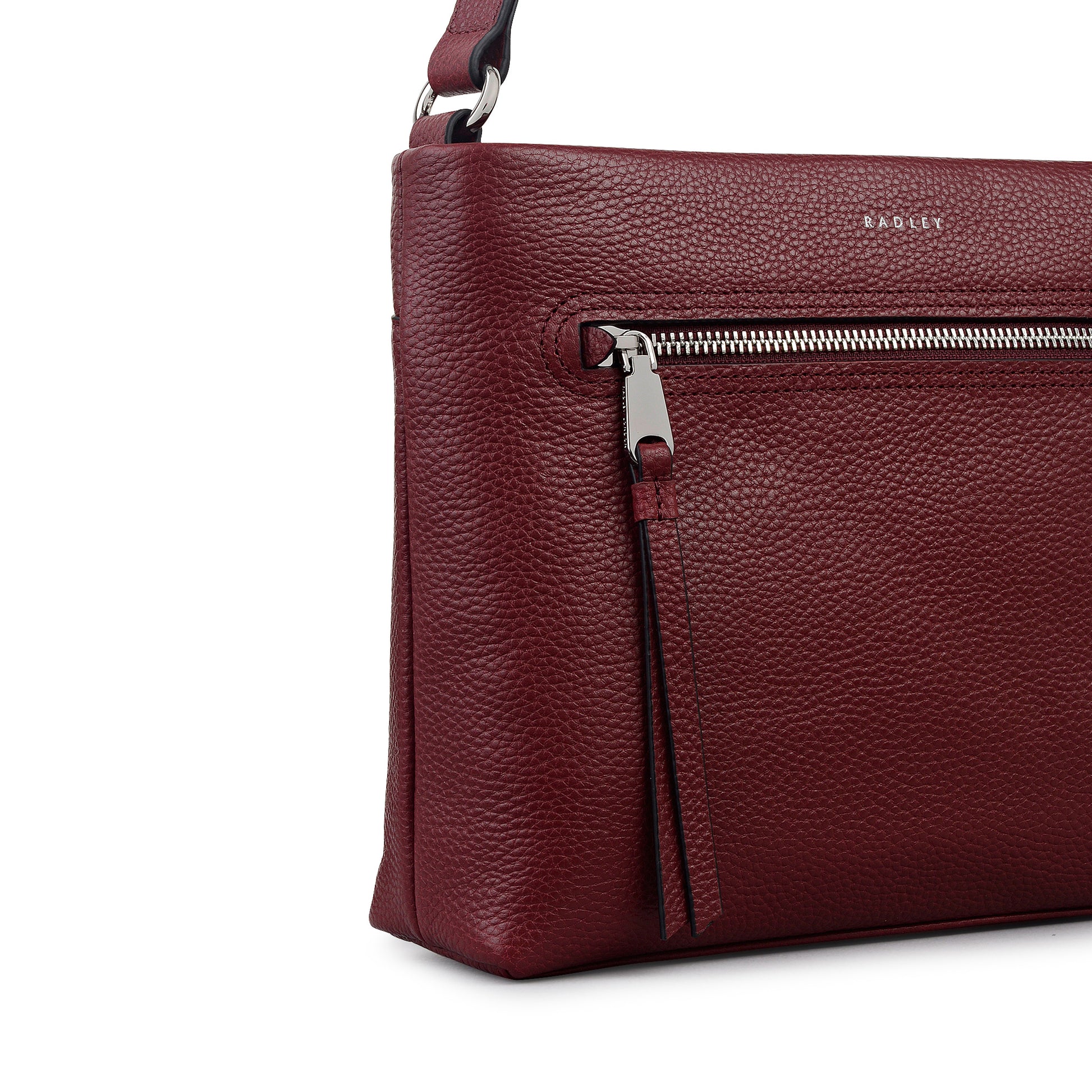 Pickwick Leather Small Ziptop Cross Body Bag in Merlot - 111942