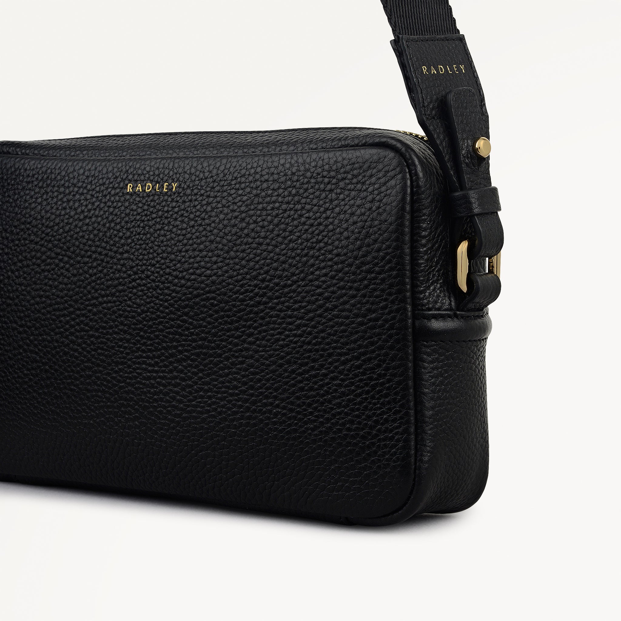 Tavistock Leather Mini Zip Around Cross Body Bag in Black - 111943