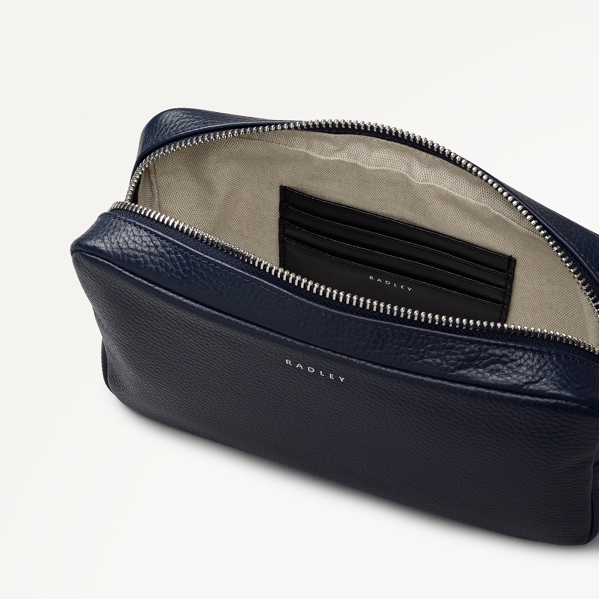 Tavistock Leather Mini Zip Around Cross Body Bag in Ink - 111944