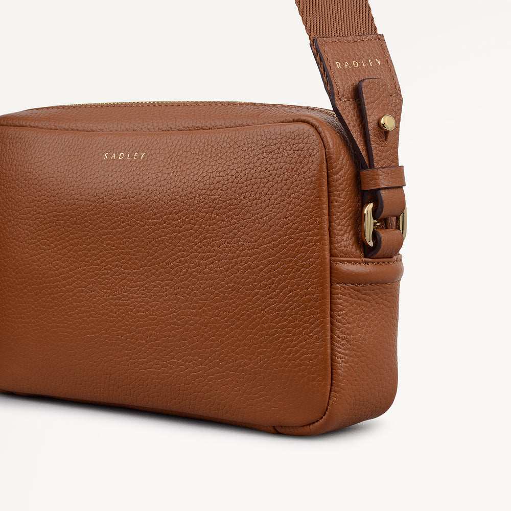 Tavistock Leather Mini Zip Around Cross Body Bag in Indus Tan - 111946