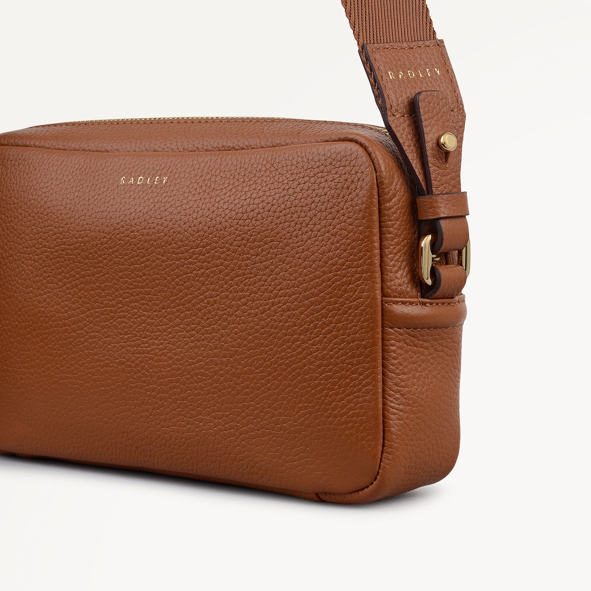 Tavistock Leather Mini Zip Around Cross Body Bag in Indus Tan - 111946
