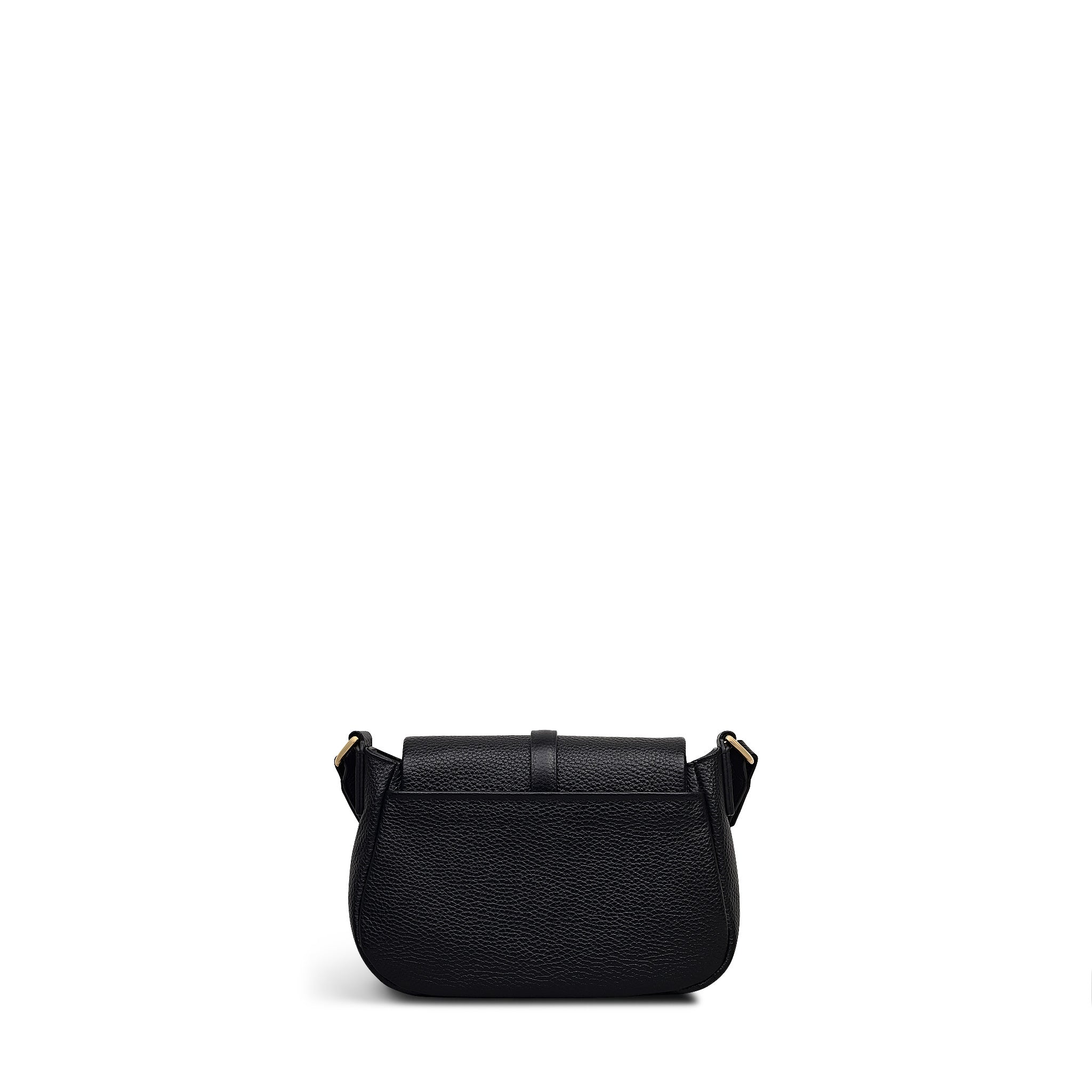 Lulworth Road Leather Mini Flapover Cross Body Bag in Black - 111947