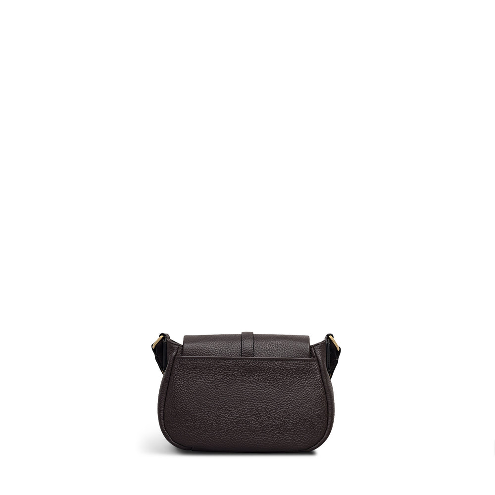 Lulworth Road Leather Mini Flapover Cross Body Bag in Thunder - 111948