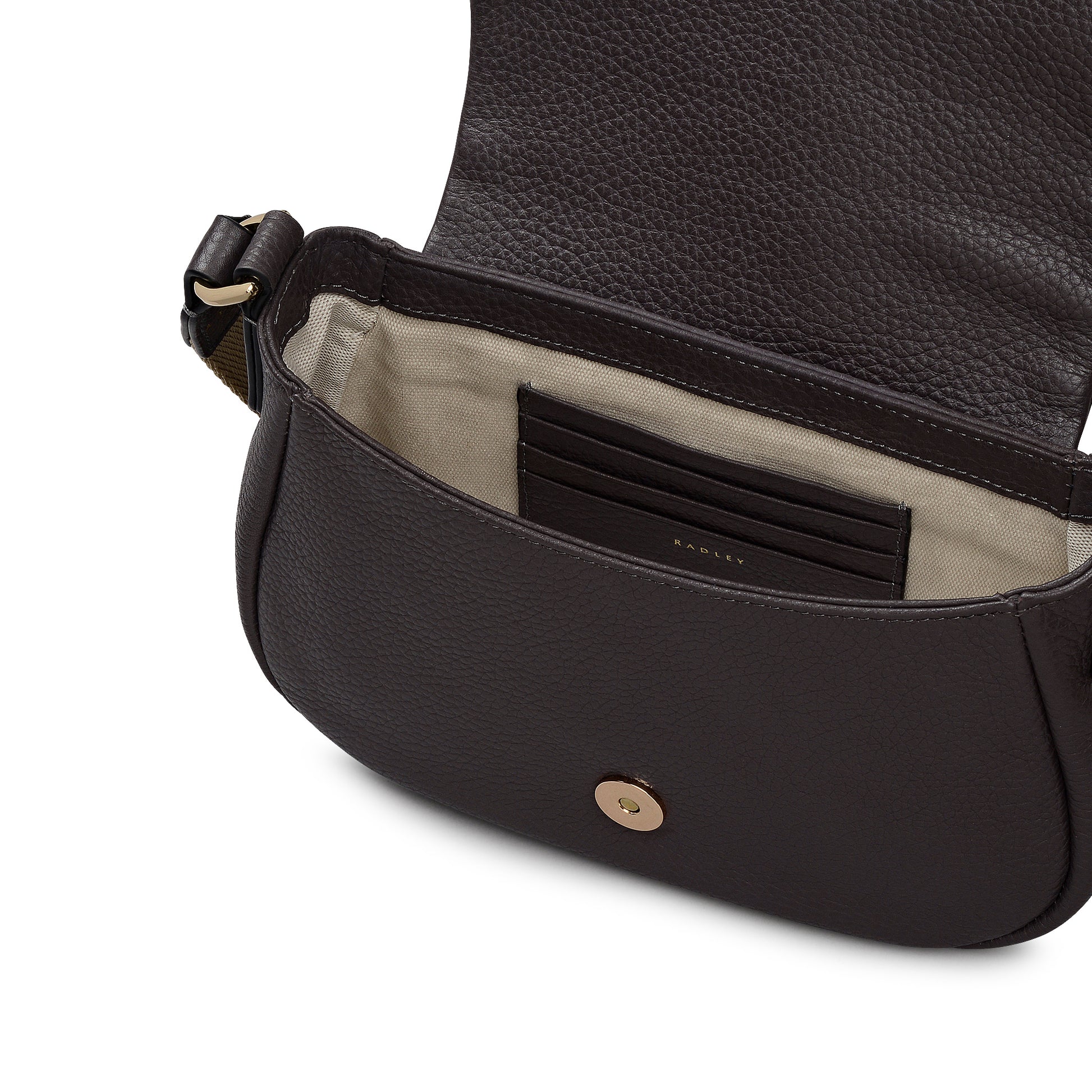 Lulworth Road Leather Mini Flapover Cross Body Bag in Thunder - 111948