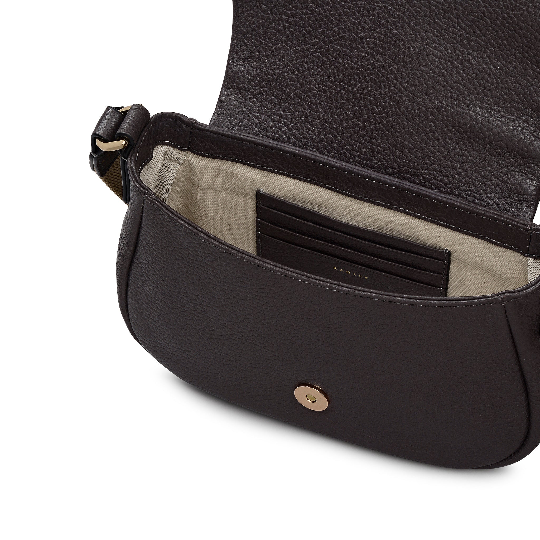 Lulworth Road Leather Mini Flapover Cross Body Bag in Thunder - 111948