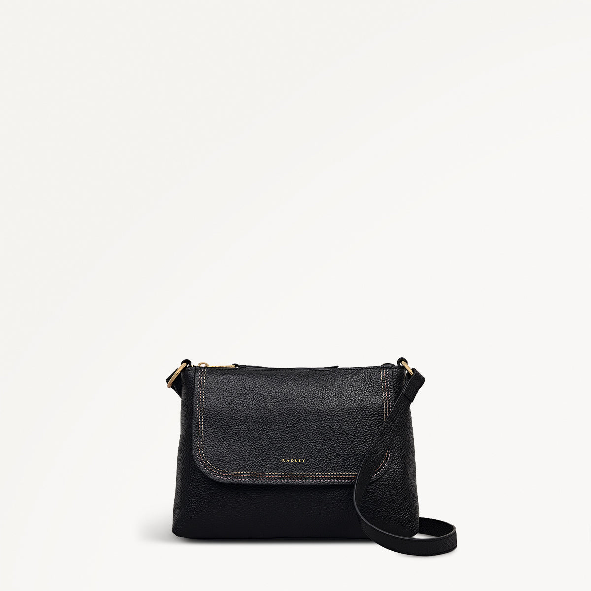Colwyn Road Leather Small Ziptop Cross Body Bag in Black - 111951