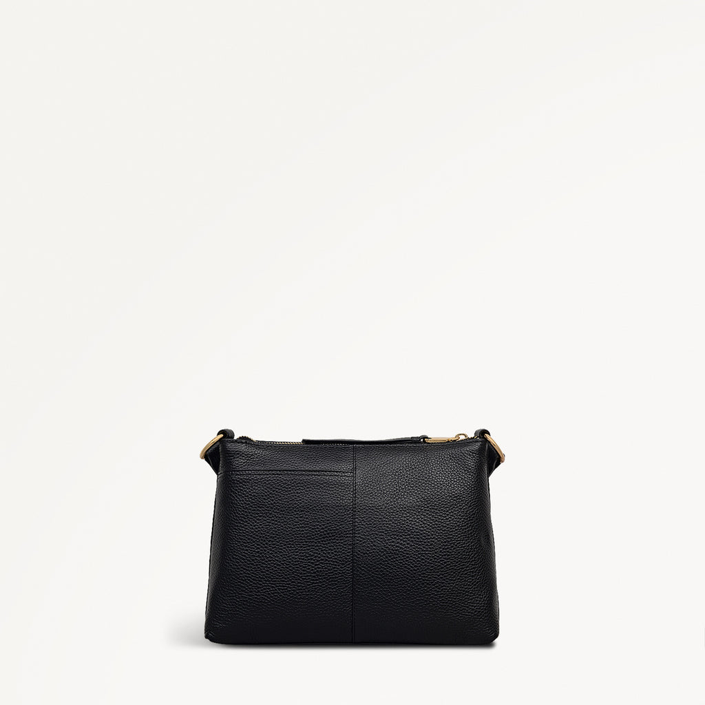 Colwyn Road Leather Small Ziptop Cross Body Bag in Black - 111951