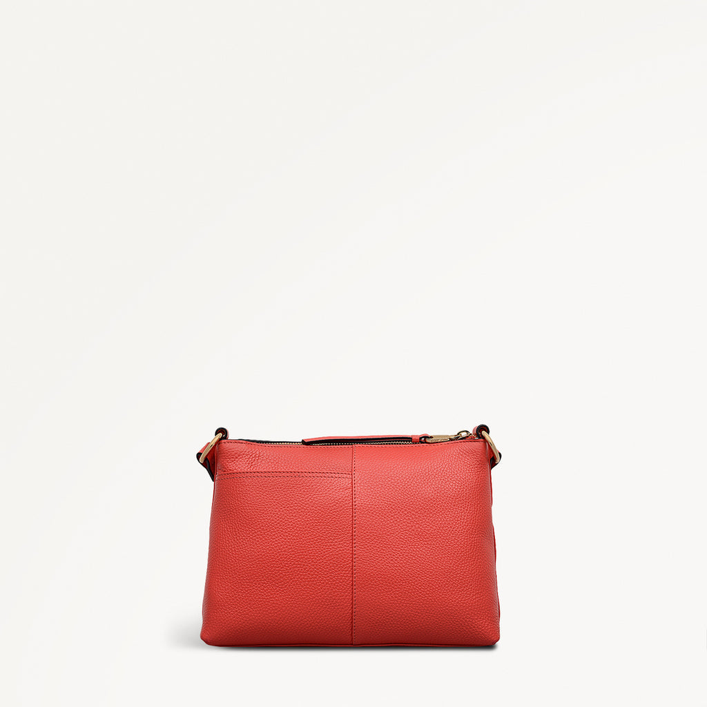 Colwyn Road Leather Small Ziptop Cross Body Bag in Luscious Red - 111952
