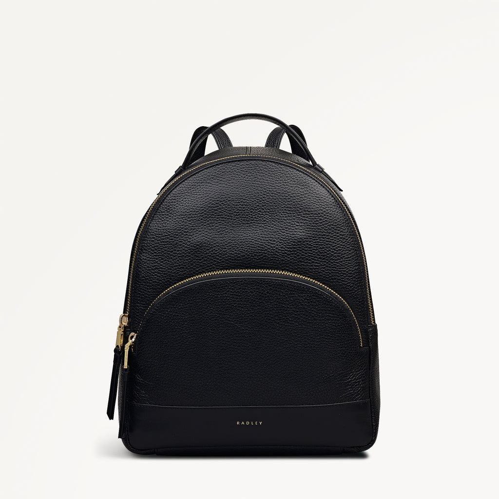 Dallington Leather Medium Zip Around Backpack in Black - 111954