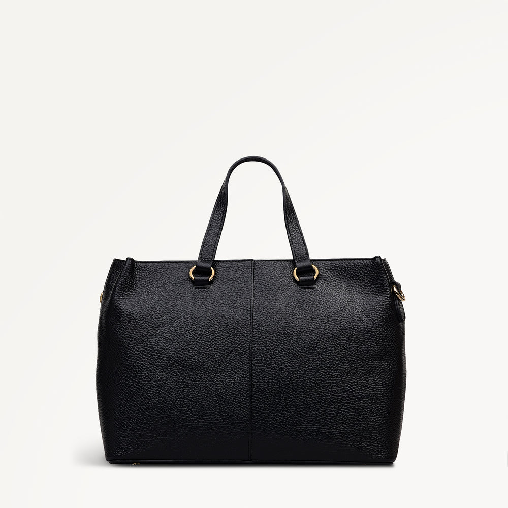 Pickwick Leather Medium Ziptop Satchel Bag in Black - 111956