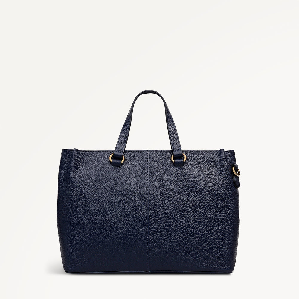 Pickwick Leather Medium Ziptop Satchel Bag in Ink - 111959