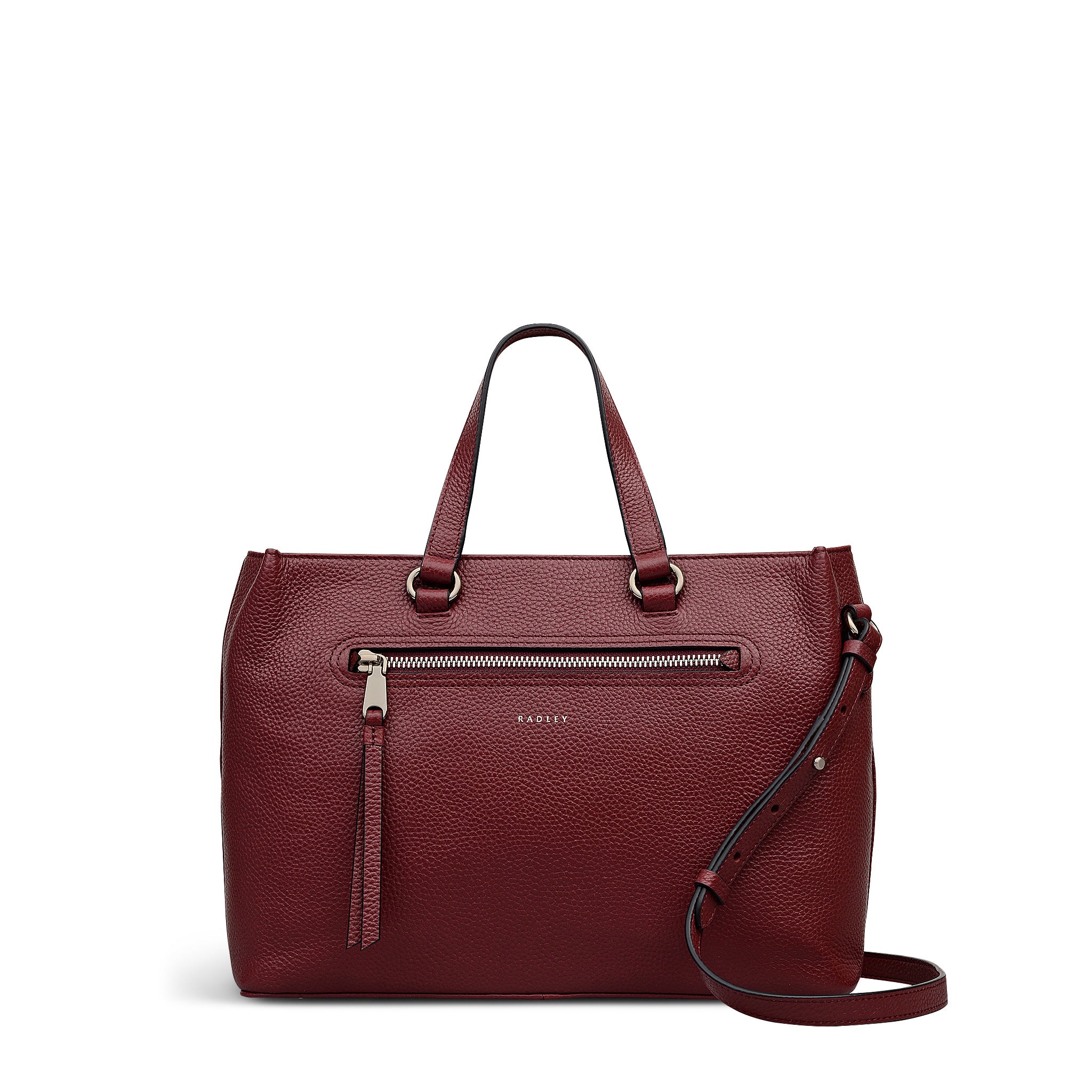 Pickwick Leather Medium Ziptop Satchel Bag in Merlot - 111960