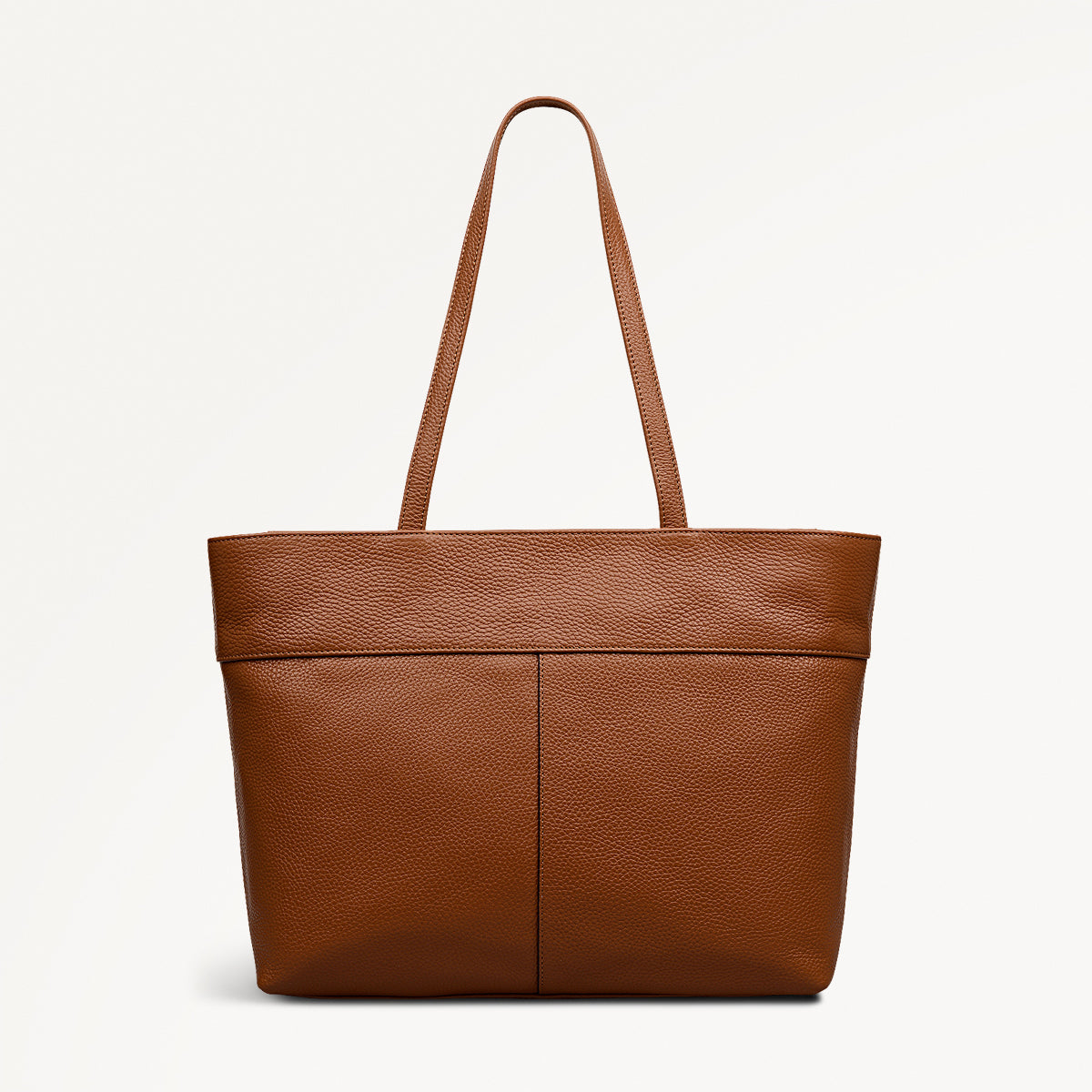 Fountain Road Leather Medium Ziptop Tote Bag in Indus Tan - 111965