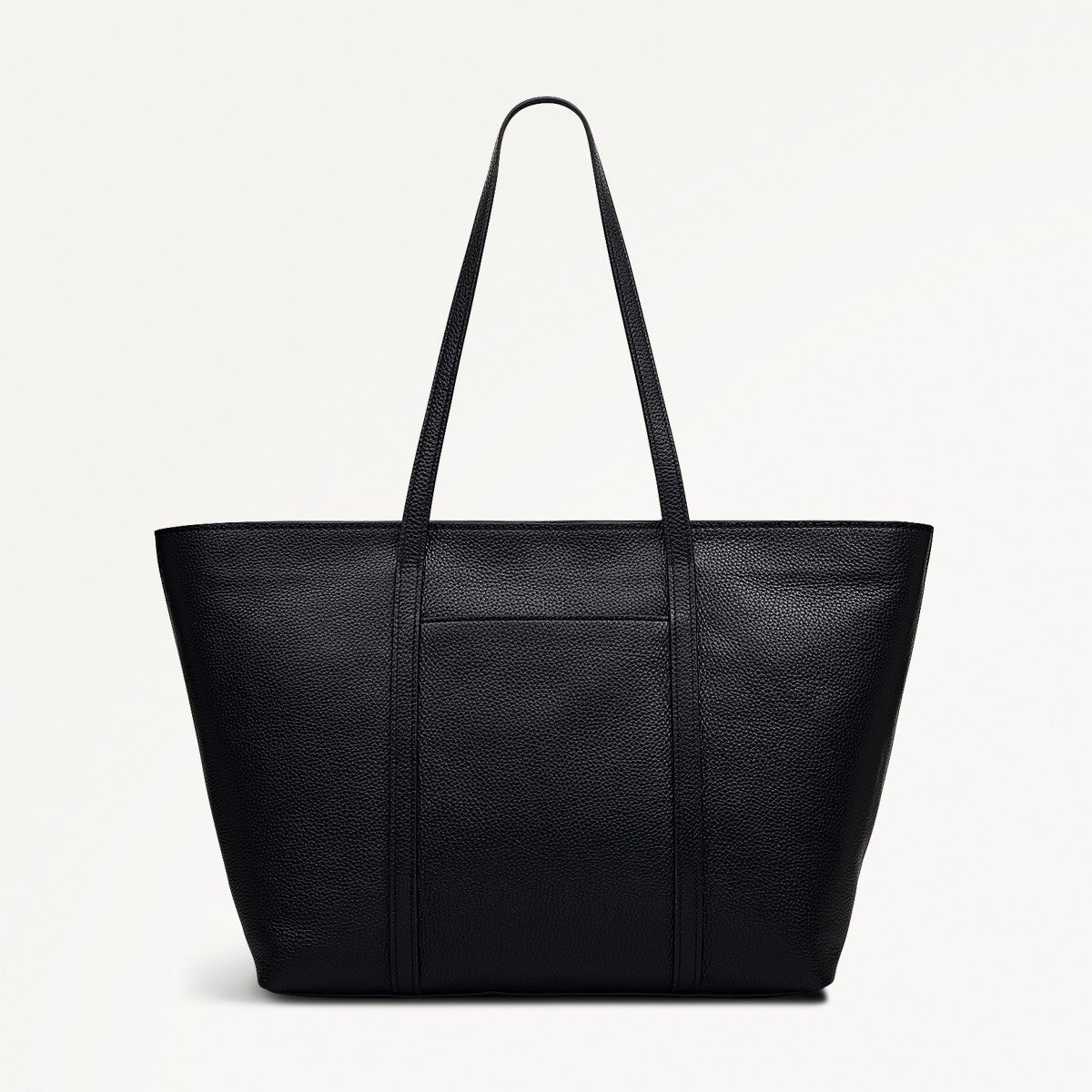 The Weekly Leather Large Ziptop Tote Bag in Black - 112020