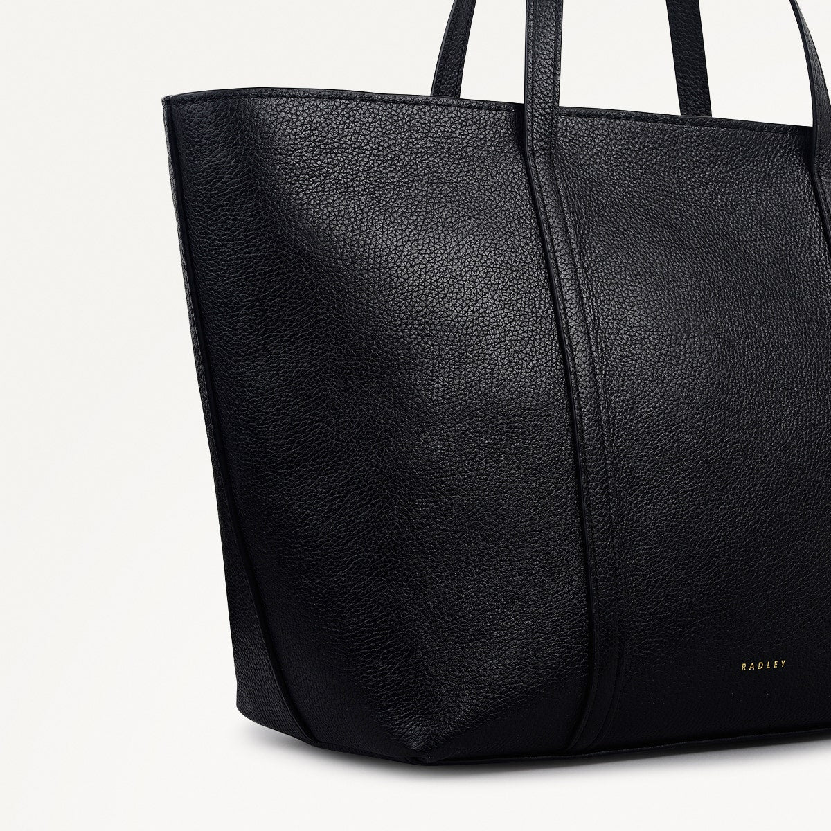 The Weekly Leather Large Ziptop Tote Bag in Black - 112020