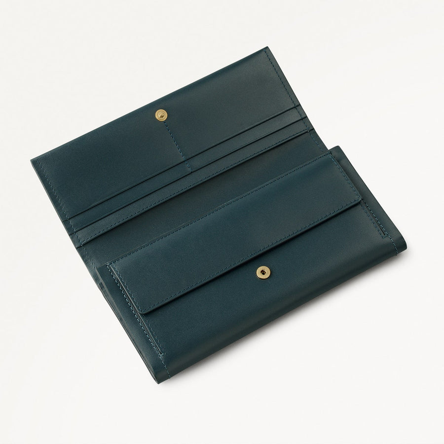 Heritage Lane Large Flapover Wallet in Teal - 112024