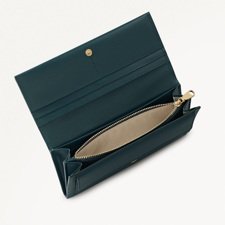 Heritage Lane Large Flapover Wallet in Teal - 112024