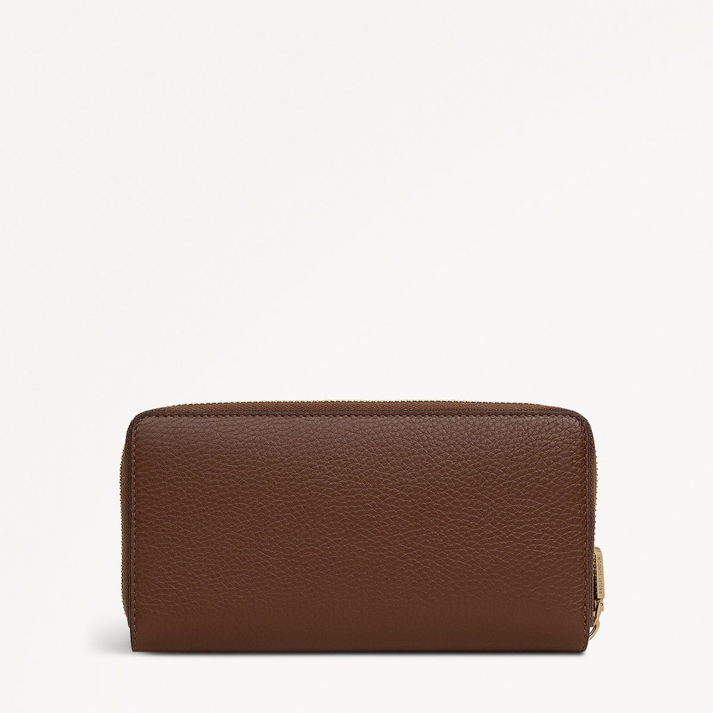 Pockets Large Zip Around Wallet in Chocolate - 112045