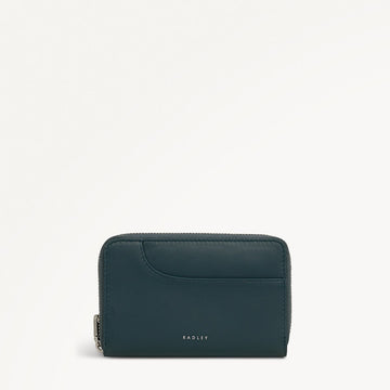 Pockets Medium Zip Around Wallet in Teal - 112047