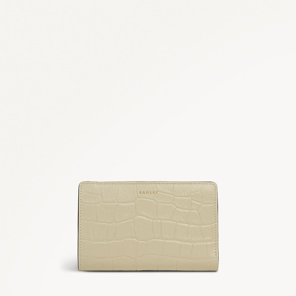 Picton Place Faux Croc Medium Bifold Wallet in Snow - 112055