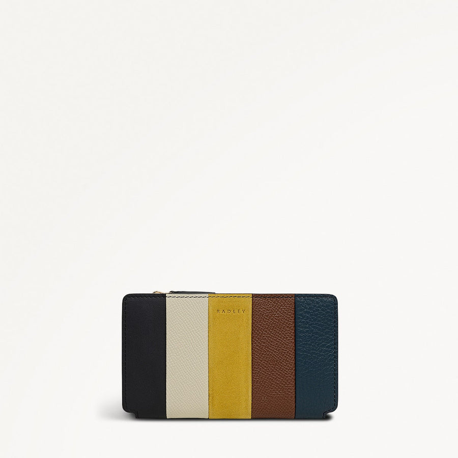 Coin Street Patchwork Medium Ziptop Wallet in Ochre - 112056
