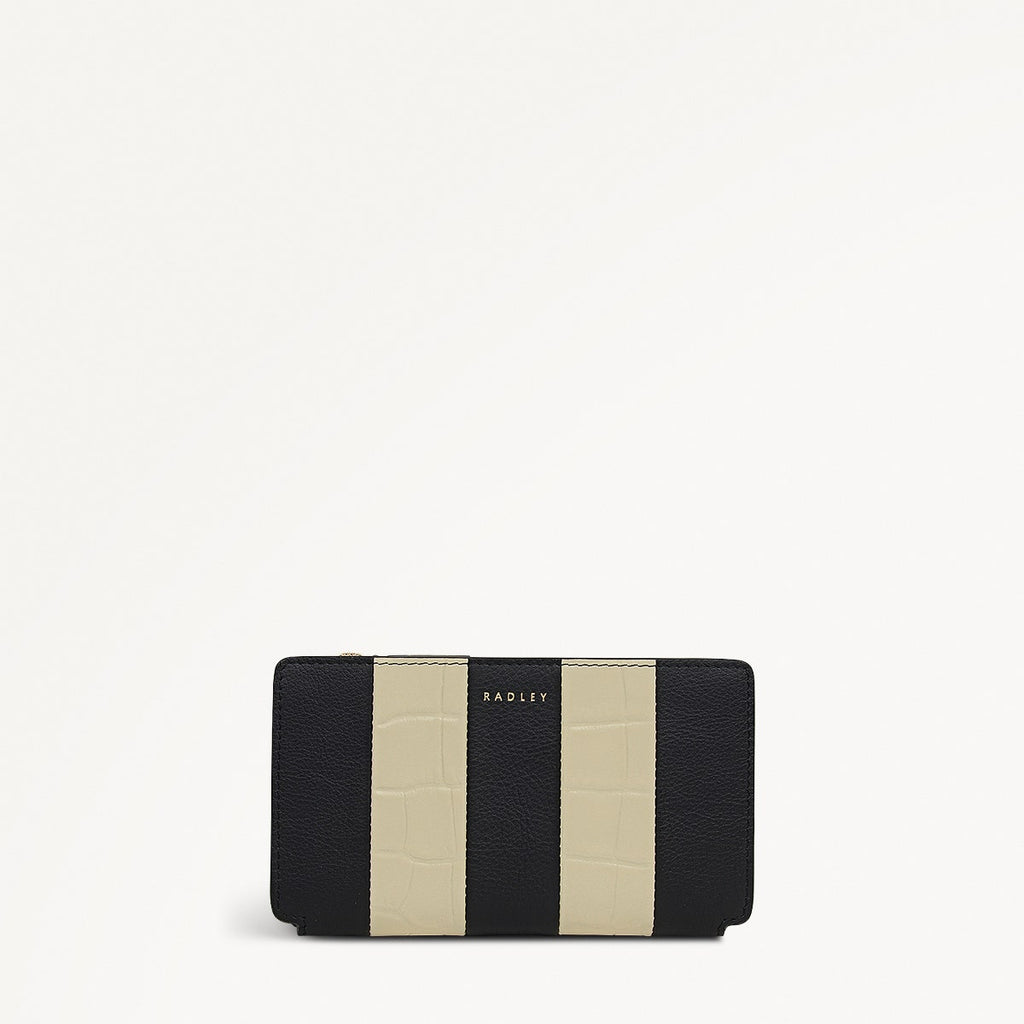 Coin Street Patchwork Medium Ziptop Wallet in Black - 112058