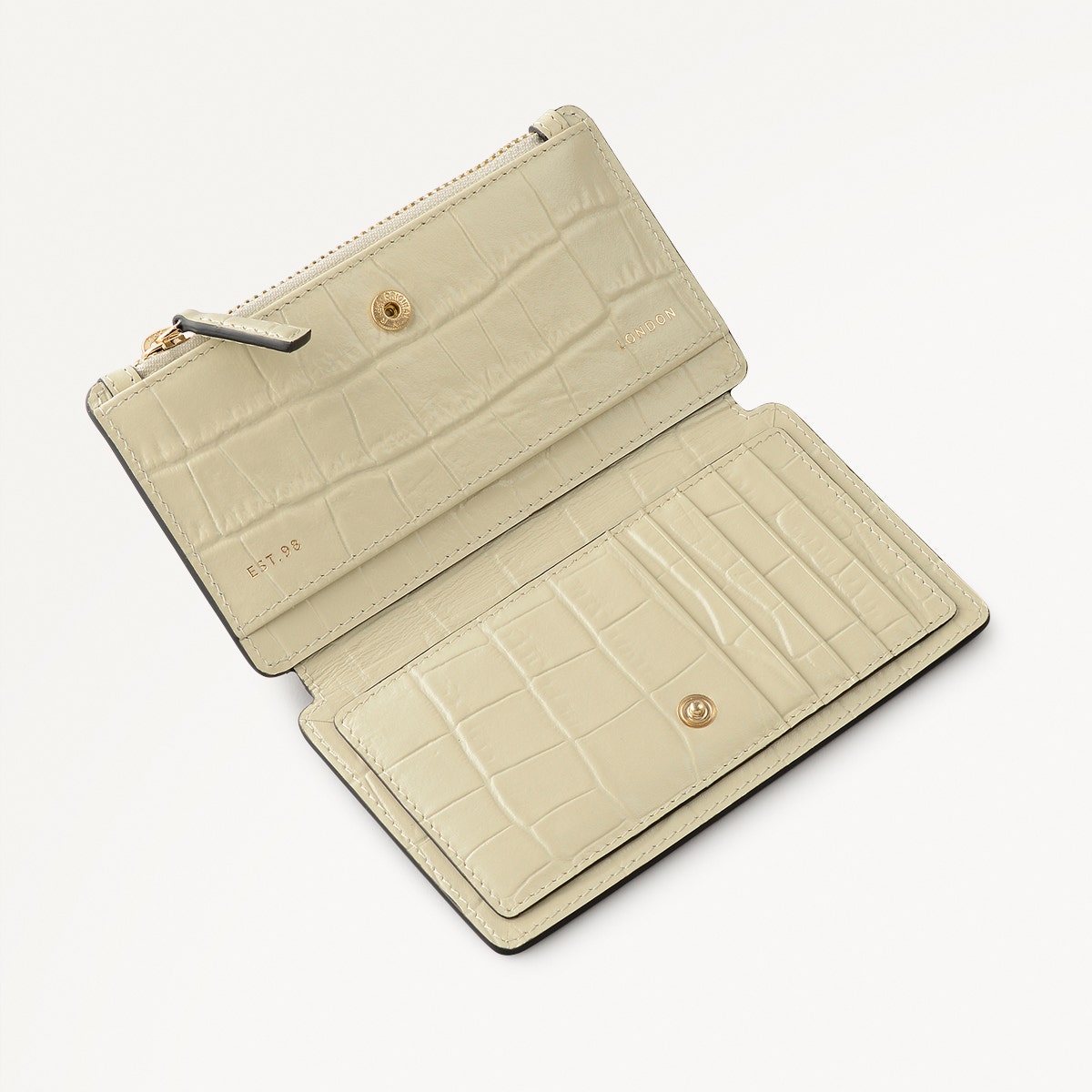 Coin Street Patchwork Medium Ziptop Wallet in Black - 112058