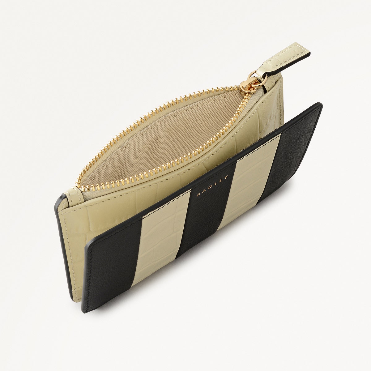 Coin Street Patchwork Medium Ziptop Wallet in Black - 112058